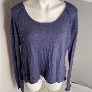 Free People blue scoop neck open back oversized top S